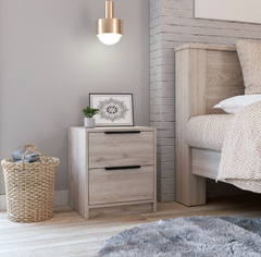 Light Grey - 2-Drawer Nightstand