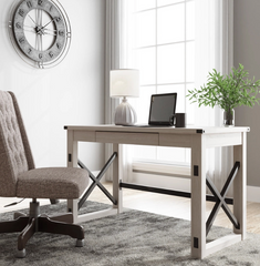 Farmhouse 48" Casual Home Office Desk - Whitewashed
