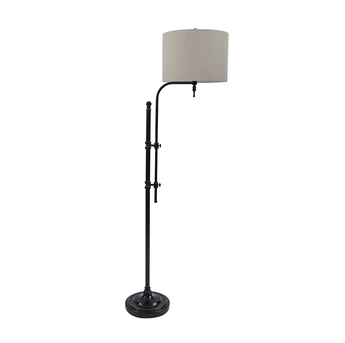 Black Casual Floor Lamp Metal