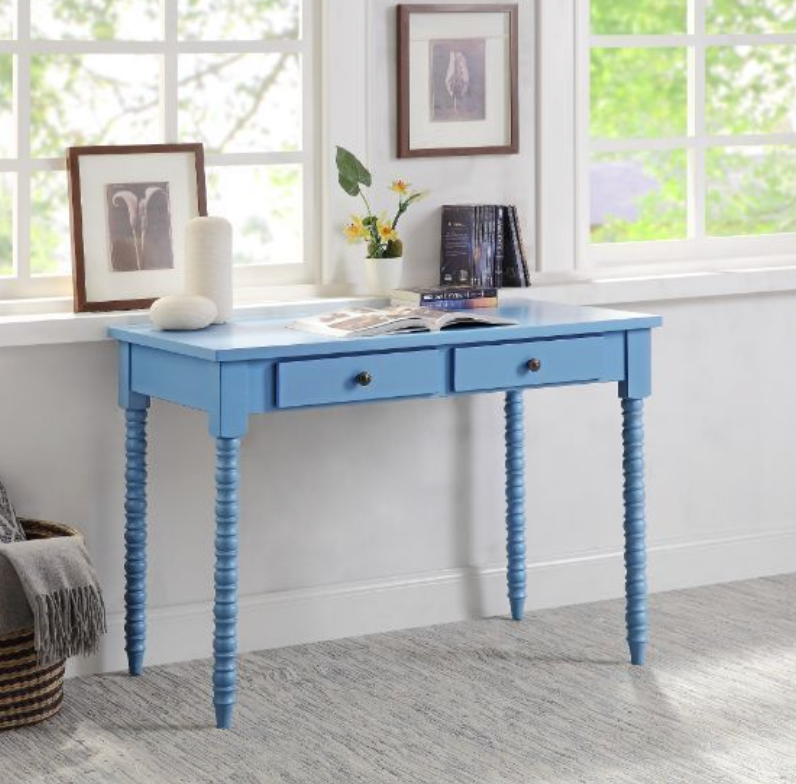 Classic Style Writing Desk - Blue Finish