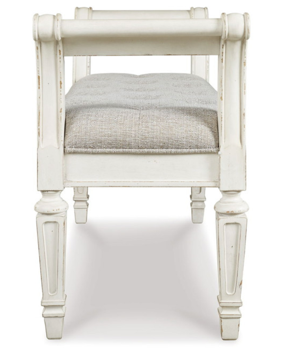 French Style Traditional Accent Bench - Antique White