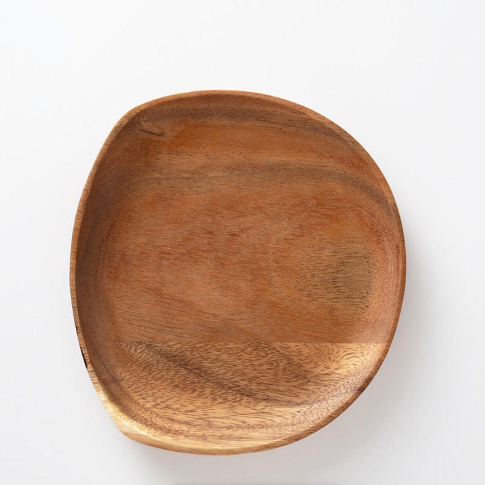 Acacia Wooden Tray, Unique Natural Stain and Wood Grain Design Pattern