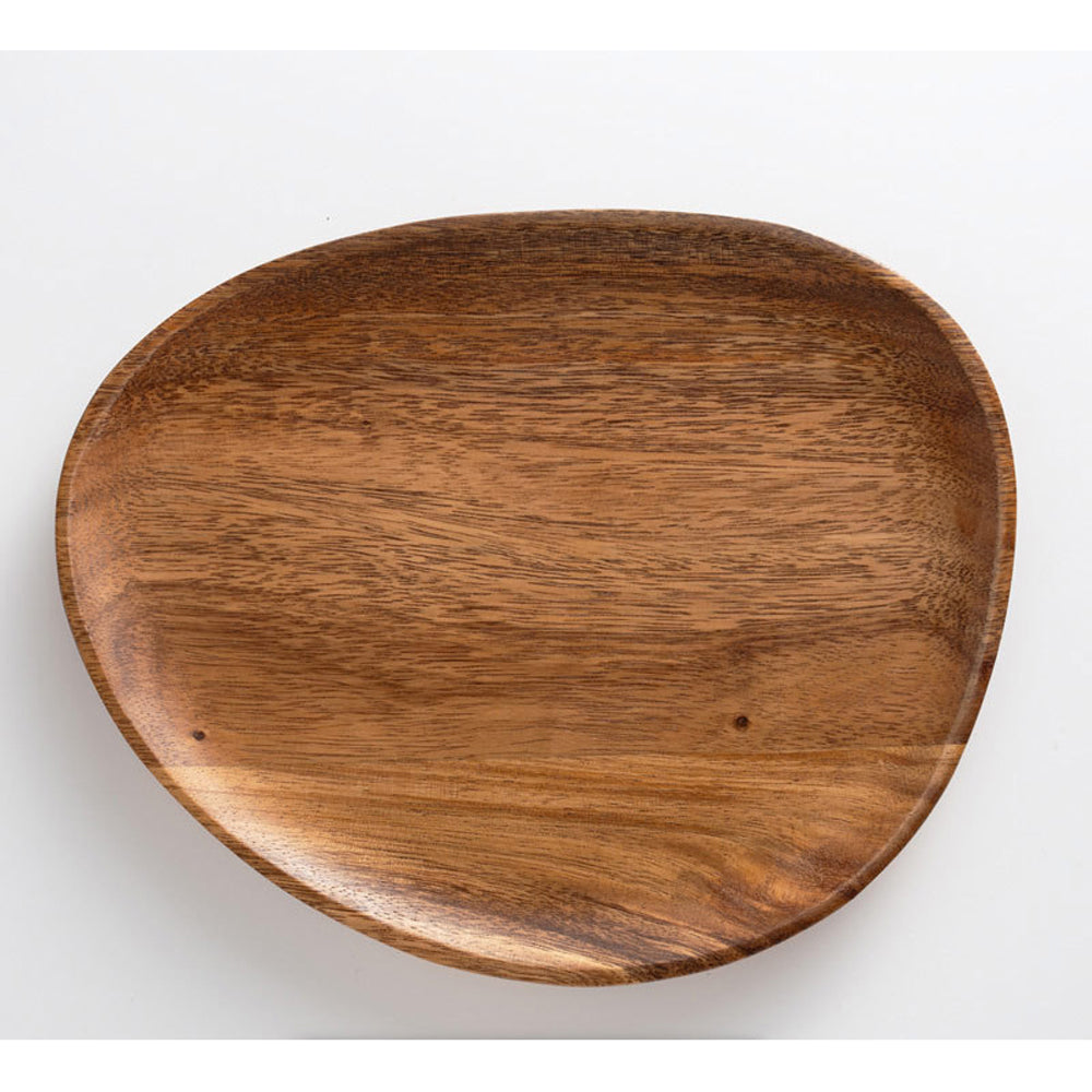 Acacia Wooden Tray, Unique Natural Stain and Wood Grain Design Pattern