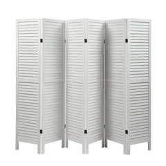 6 Panel Screen Folding Louvered Room Divider