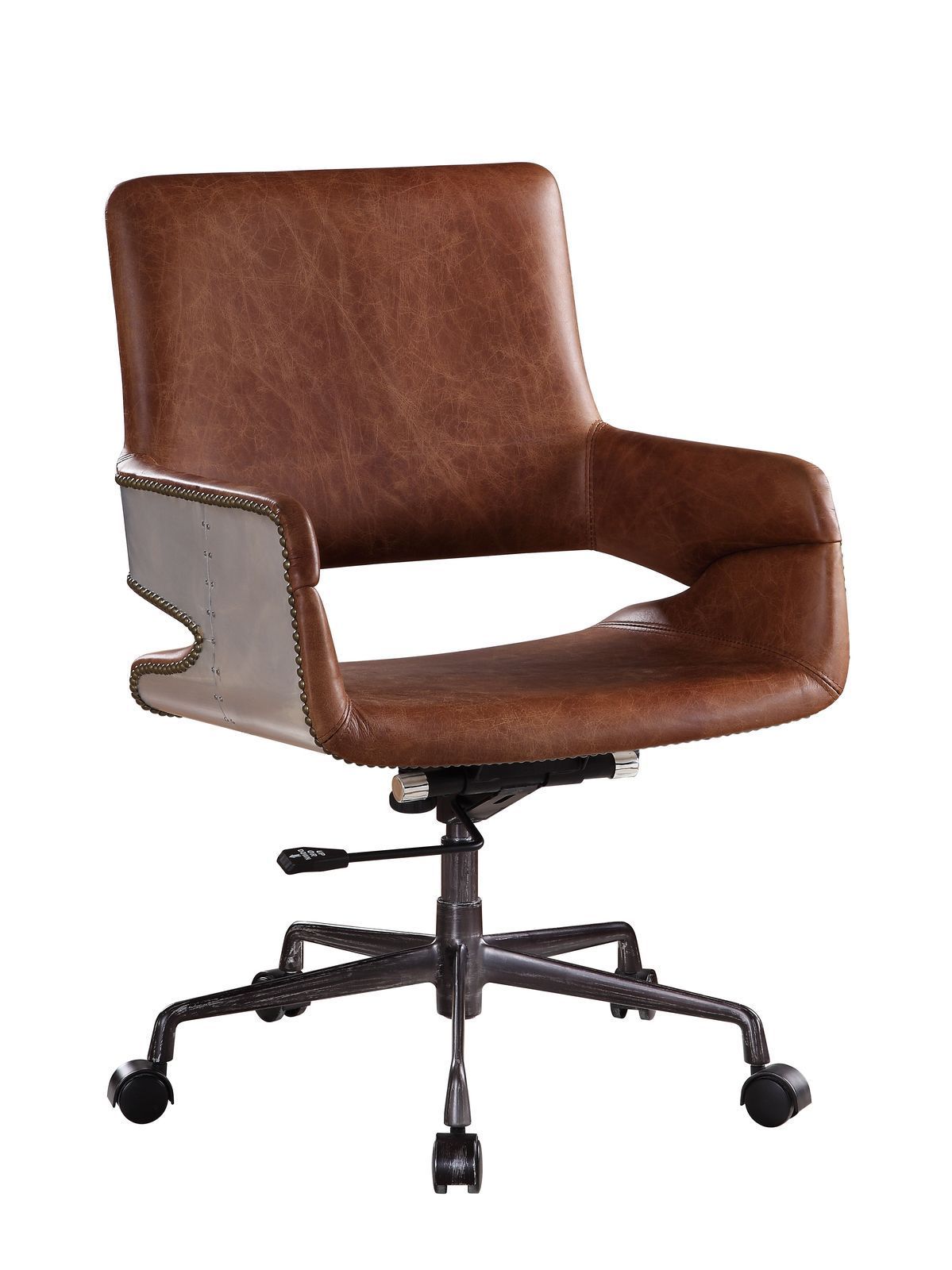 Vintage Office Chair, Top Grain Leather - Cocoa Brown