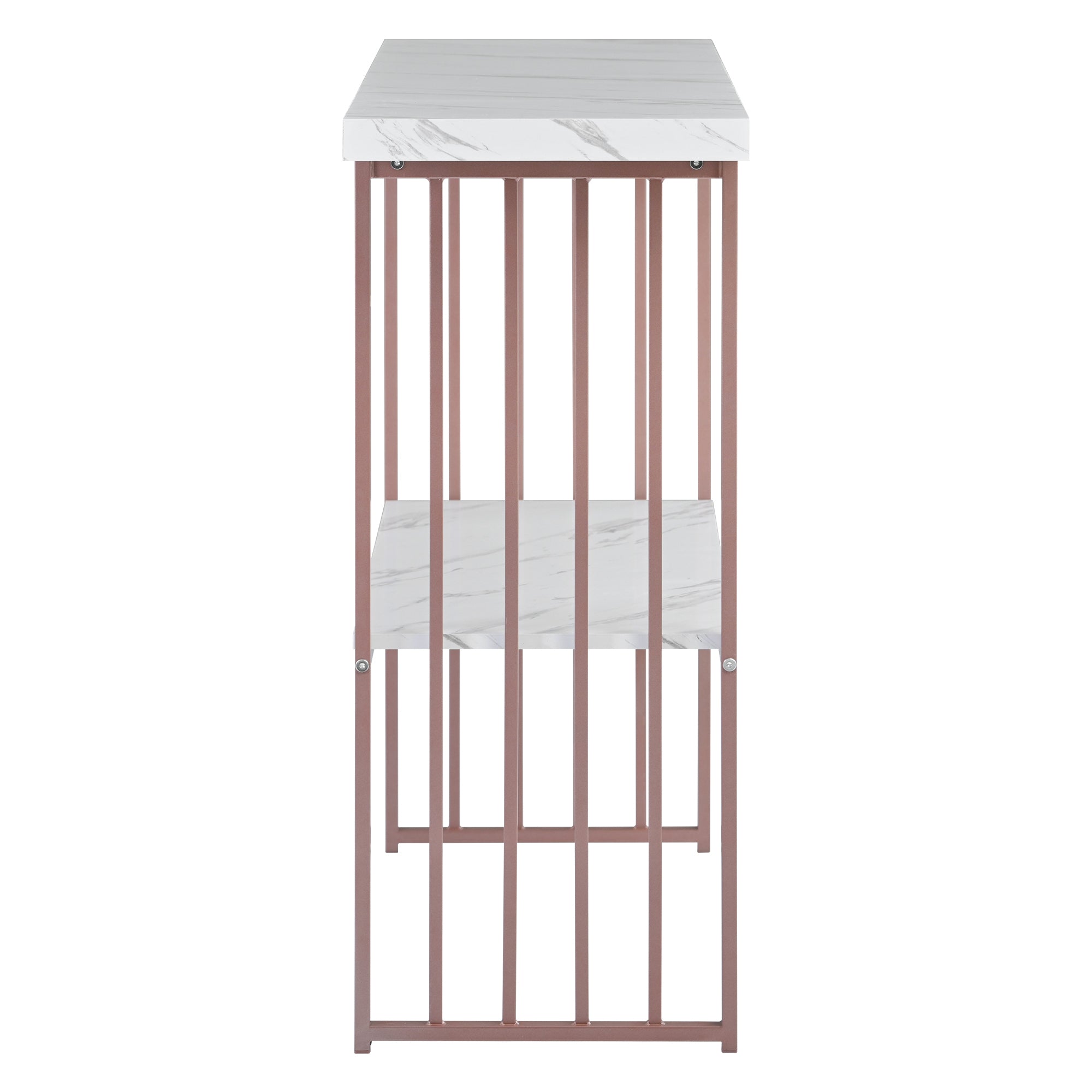 Extra Long Entryway Table with Metal Frame - Pink + White