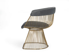 Lauren Grey Velvet and Brushed Gold Dining Chair