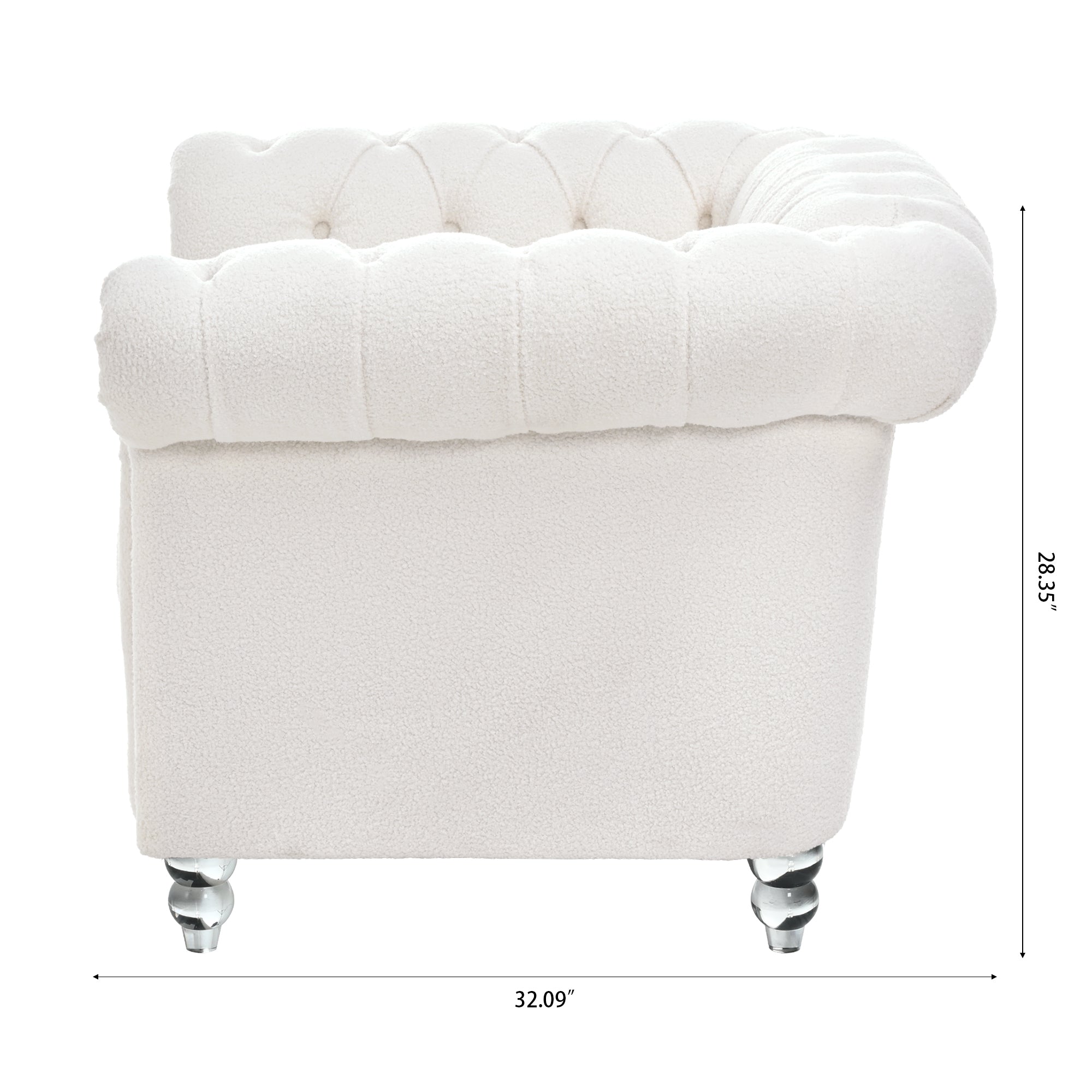 1 Seater Sofa For Living Room - White