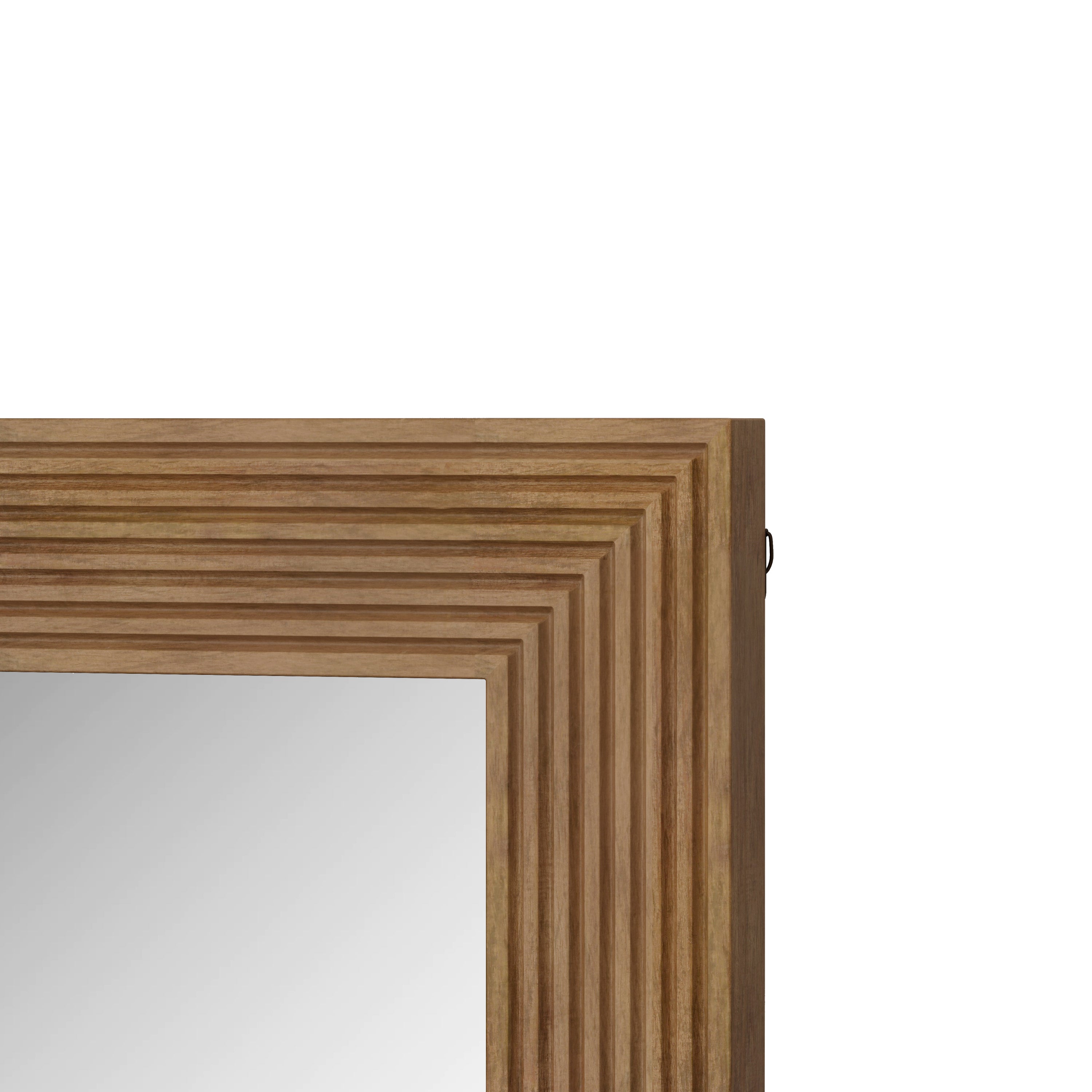 31.50" Rectangle Decorative Wall Hanging Mirror - Brown