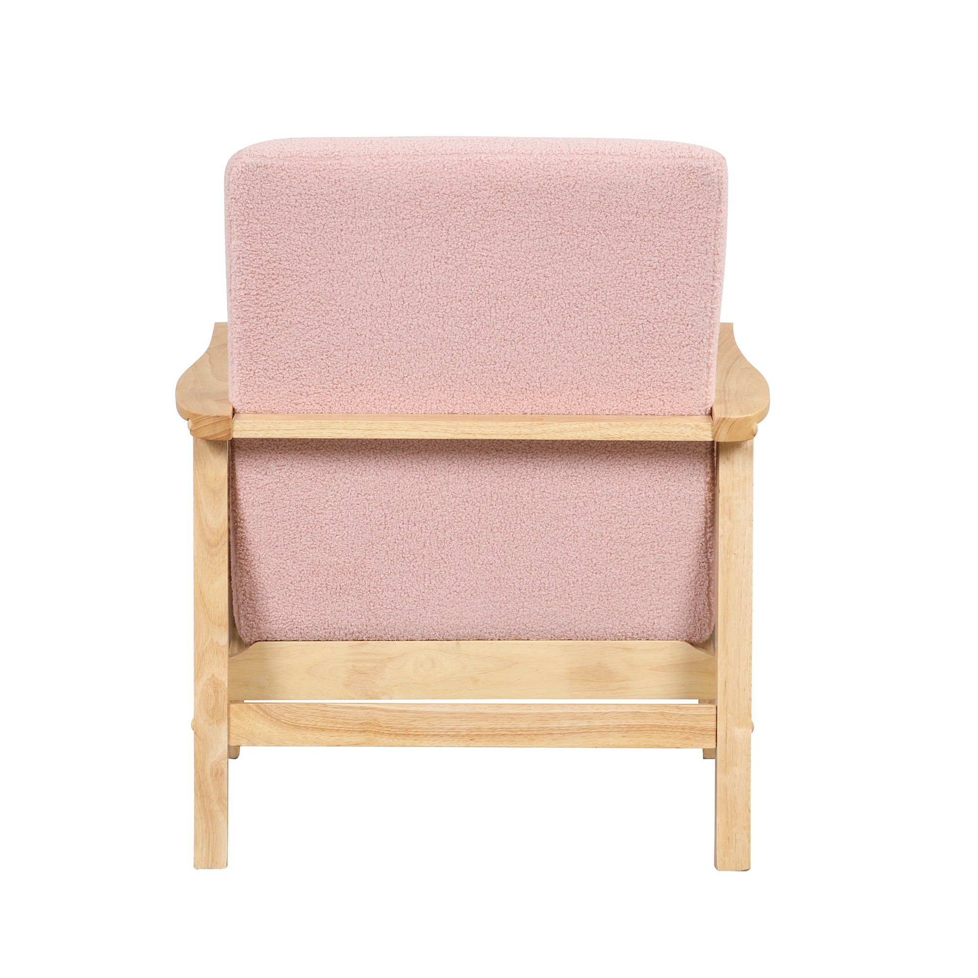 Armchair Rattan Mesh Upholstered Accent Chair, Teddy Short Plush Particle Velvet Armchair