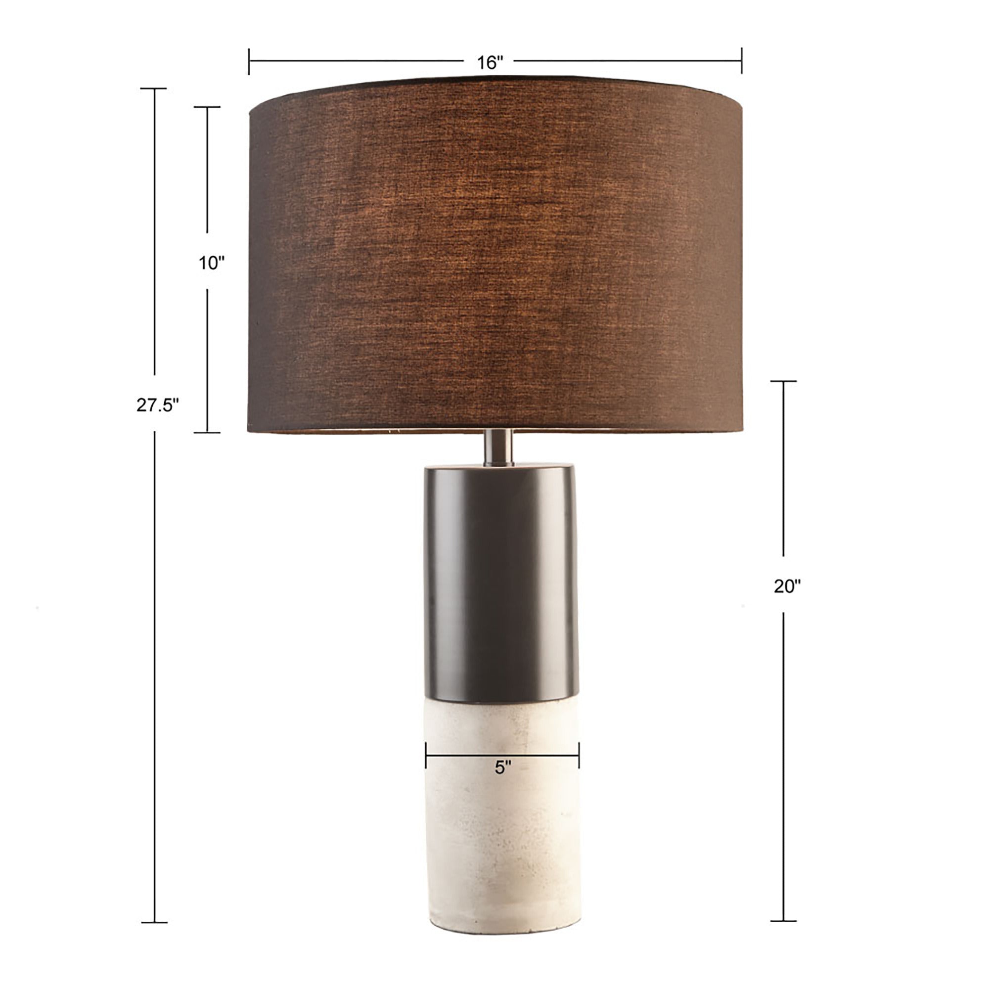 Fulton  Concrete Table Lamp - Black