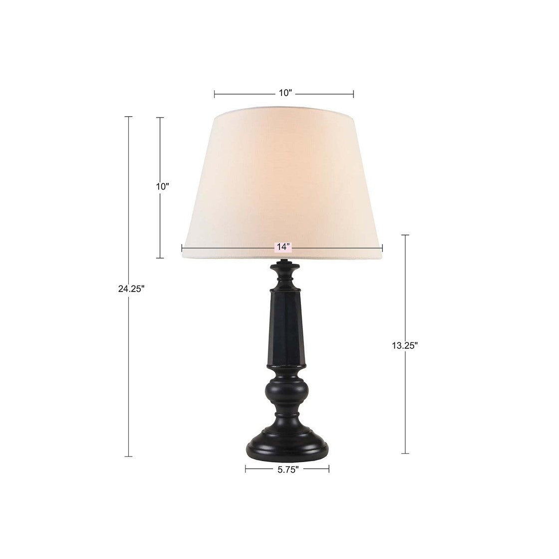 Landsdown Black Faceted Table Lamp 24.25"H