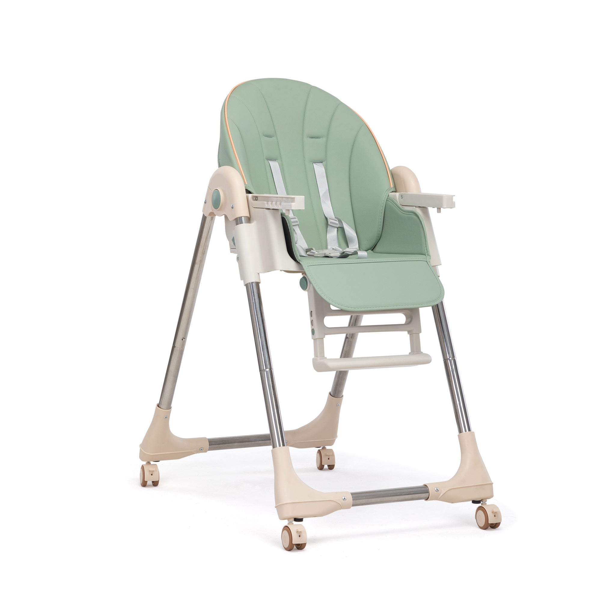 Multipurpose Adjustable Highchair for Baby Toddler Dinning Table with Feeding Tray and 3-Point Safety Buckle - Green