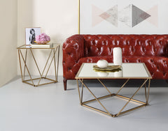 Fogya Coffee Table - Mirrored & Champagne Gold