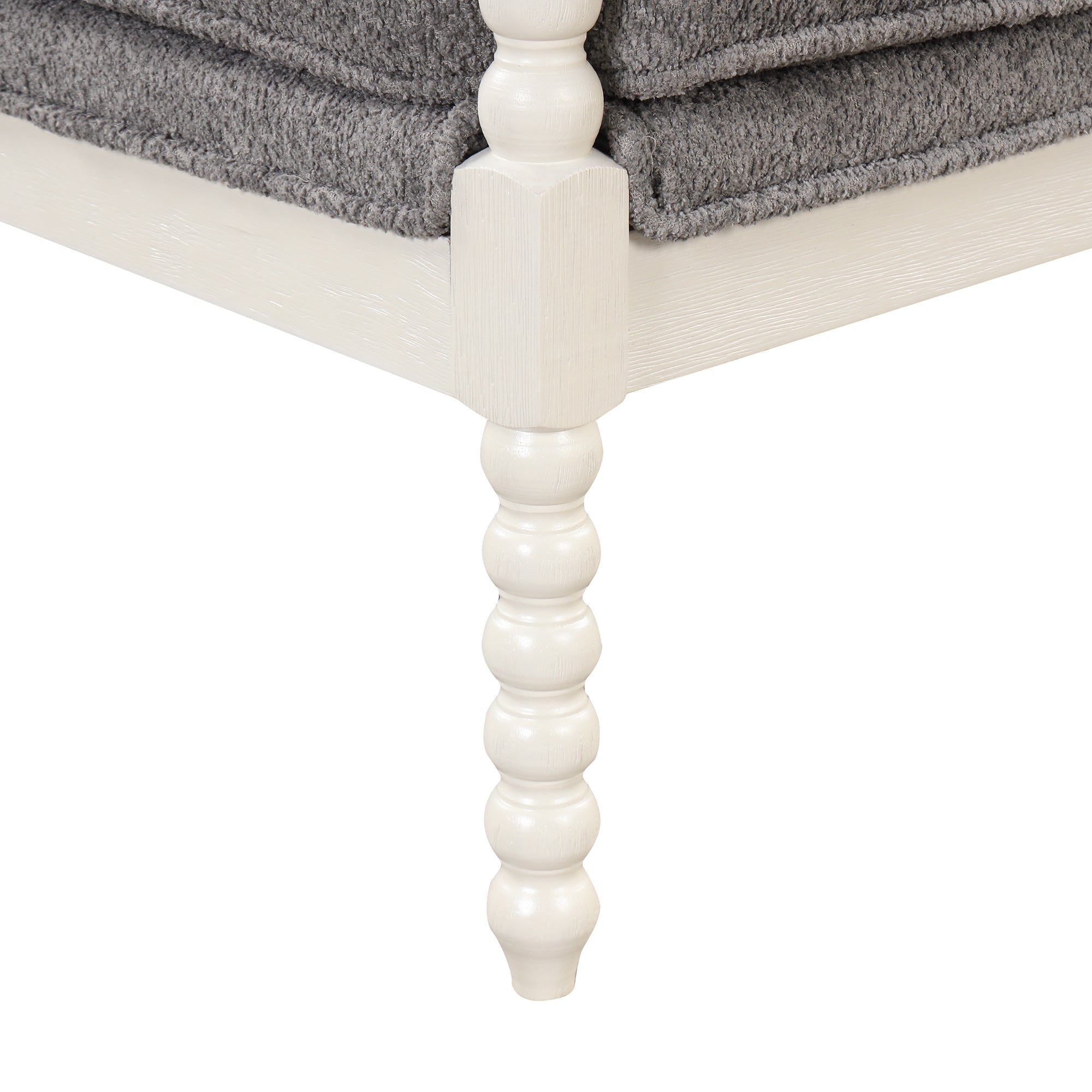 Modern Tufted Velvet Accent Chair with Ottoman - White+Gray