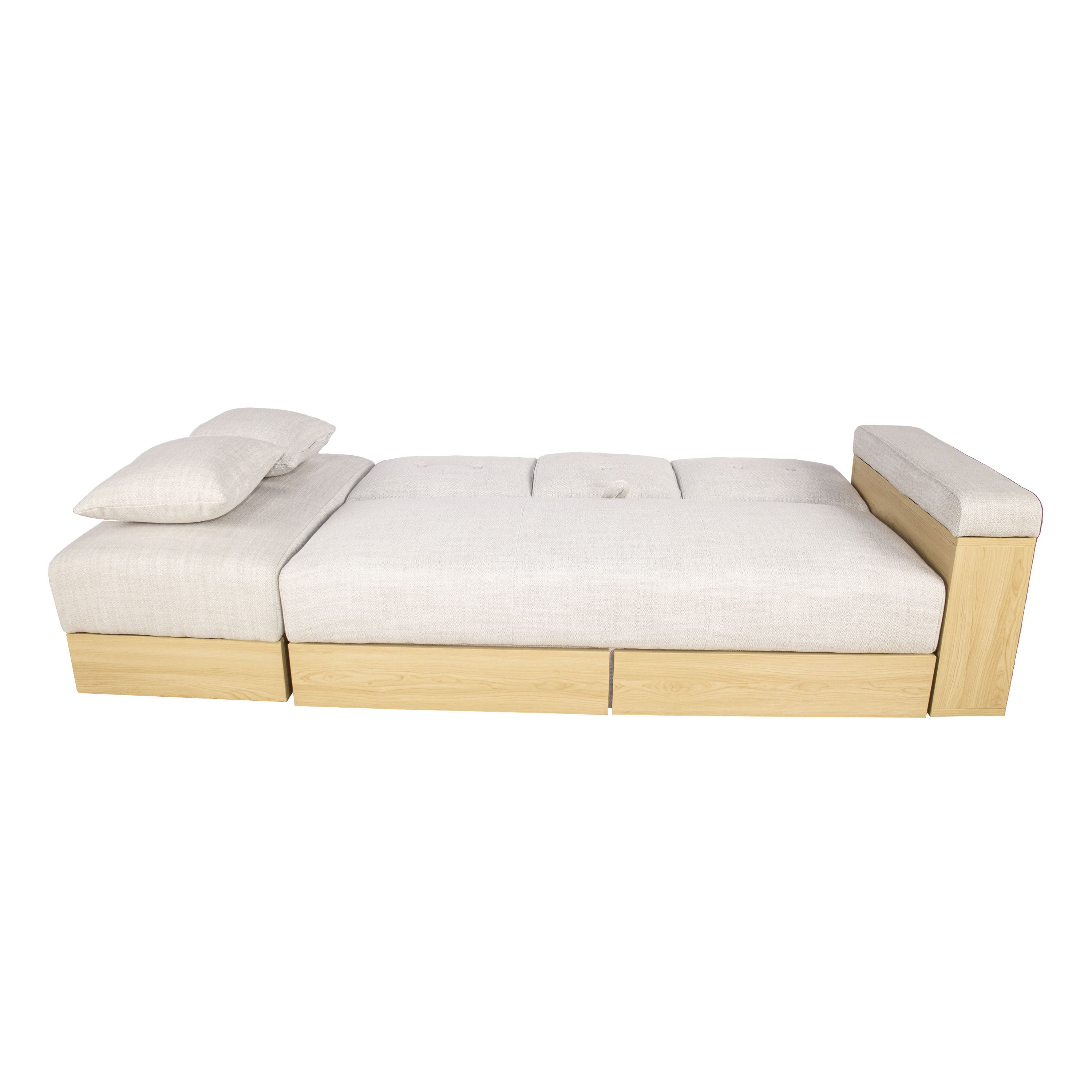 Multi-functional sofa with storage box and drawer - Light Gray