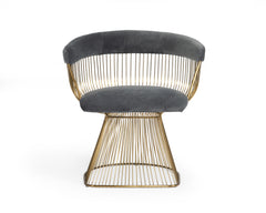 Lauren Grey Velvet and Brushed Gold Dining Chair