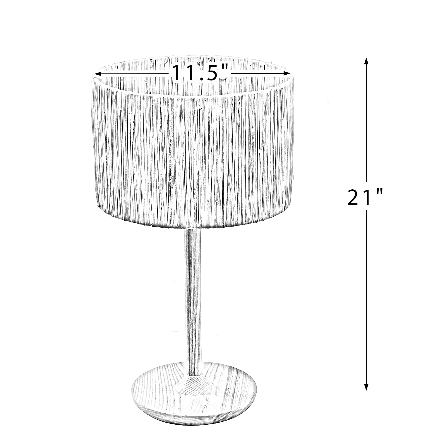 21.3" Table Lamp with In-line Switch Control and Grass Made-Up Lampshade - Natural