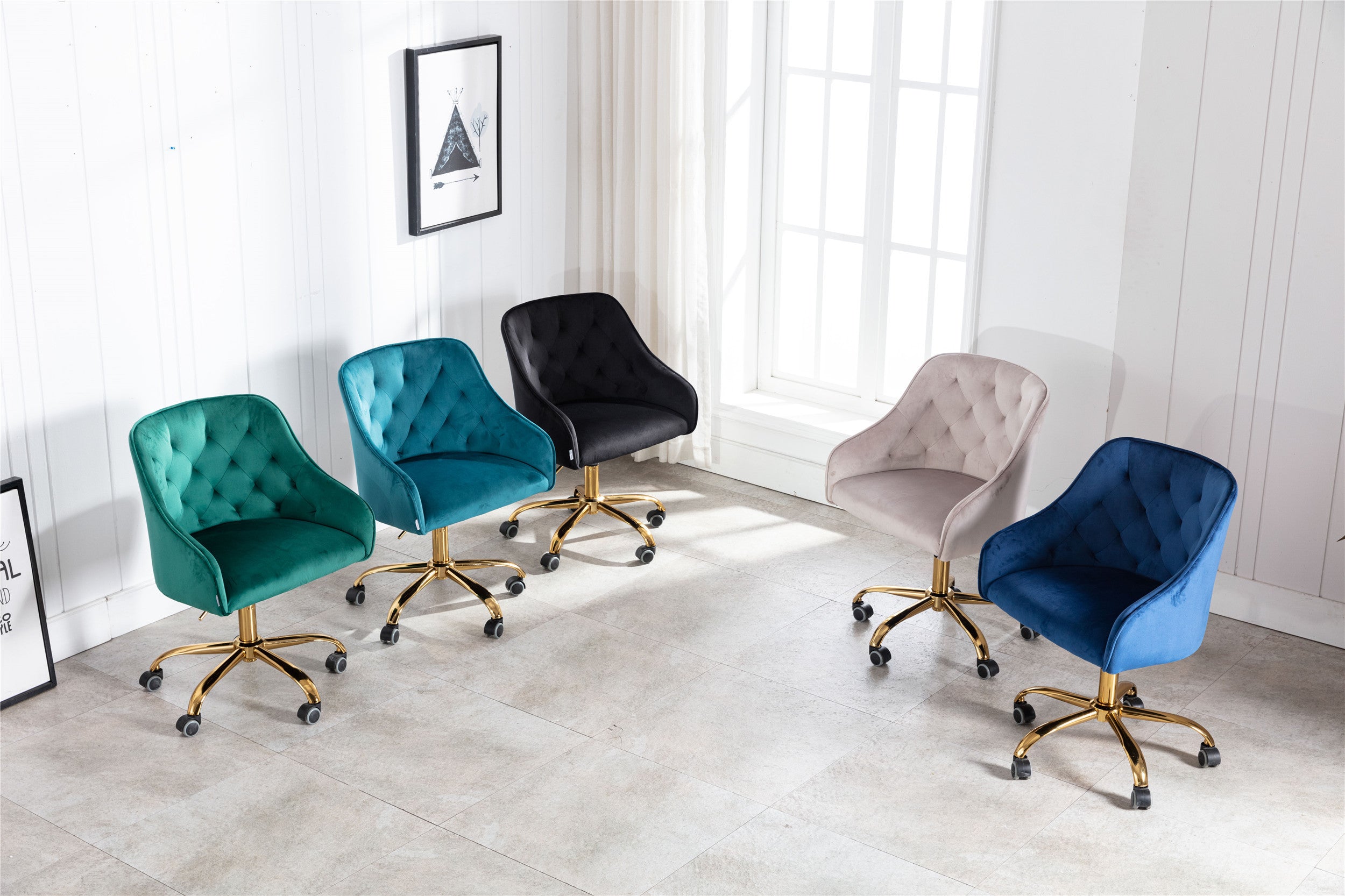 Modern Swivel Shell Chair - Teal