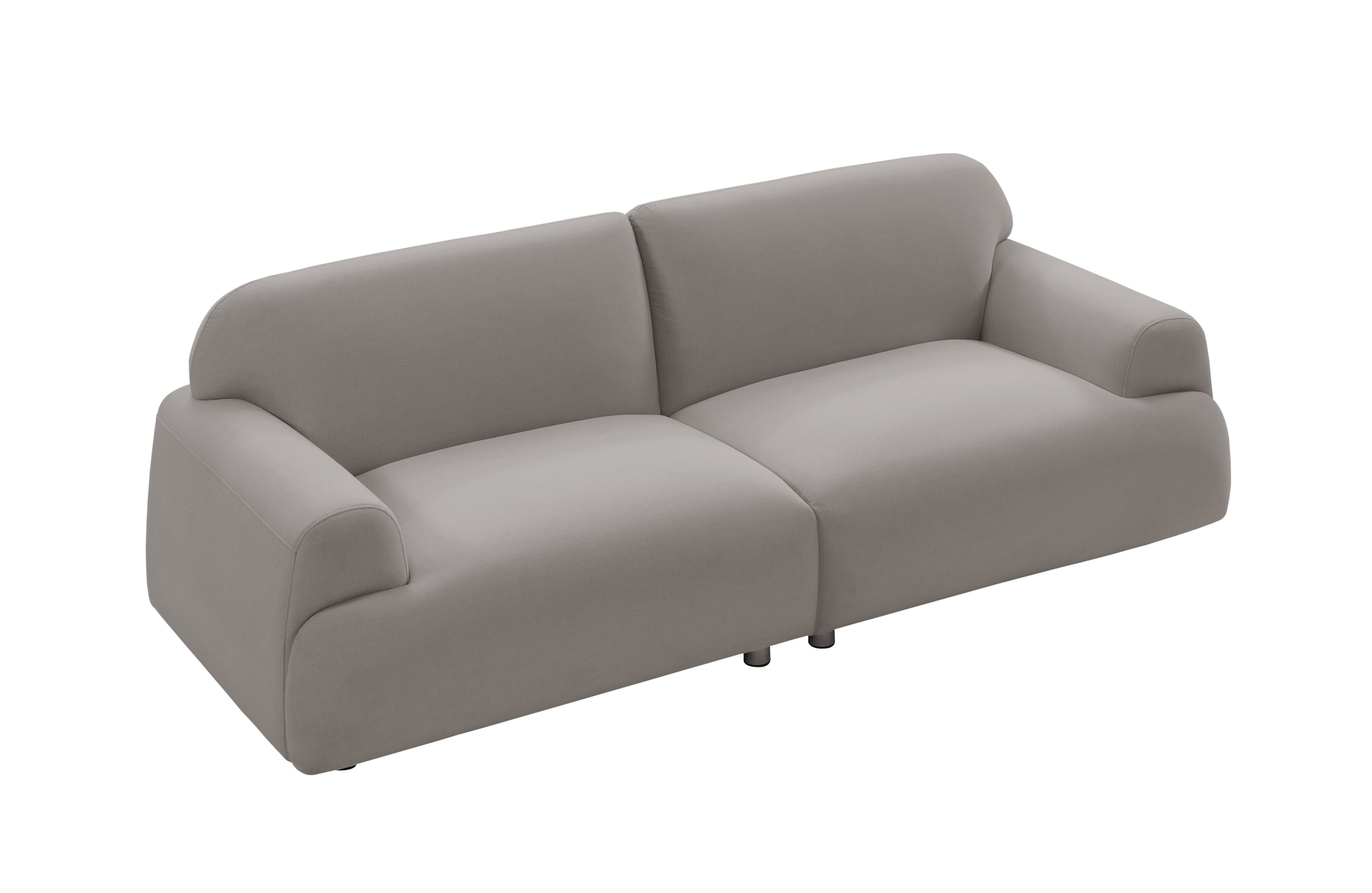 Oversize Deep Seat Sofa Loveseat Couch Mid-Century Couch with Hardwood Frame Comfy Sofa with Metal Leg - Beige