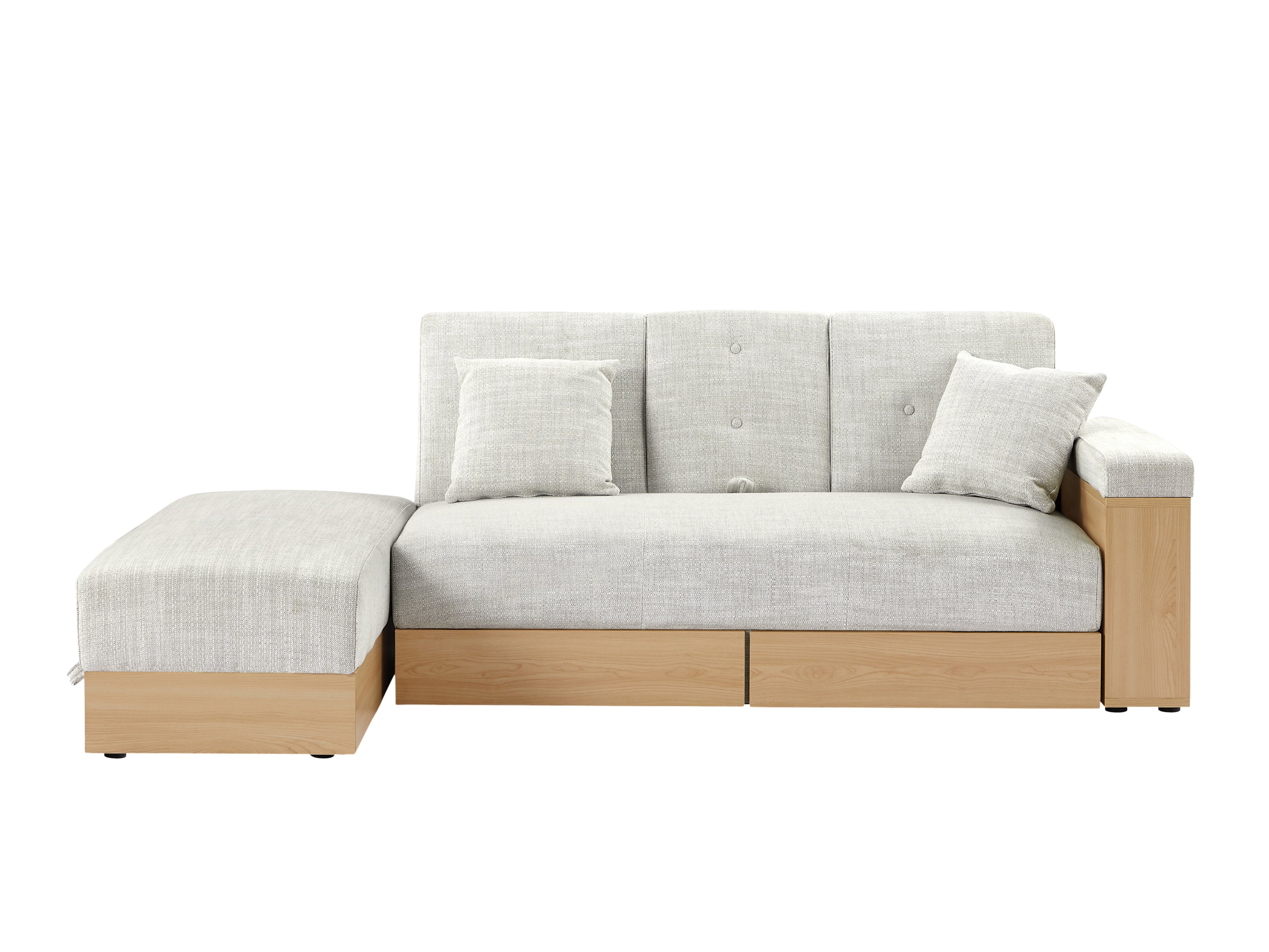 Multi-functional sofa with storage box and drawer - Light Gray