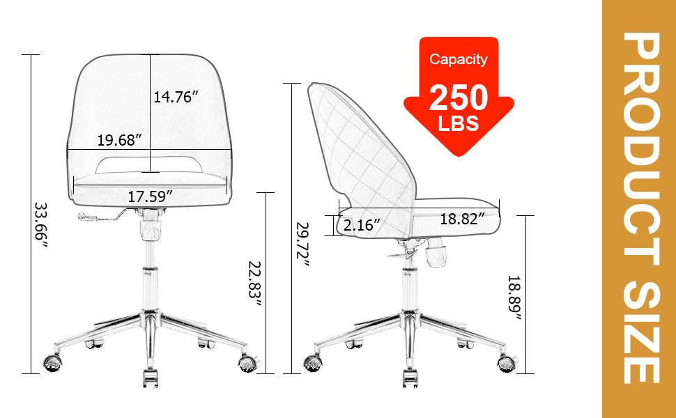 Modern Office Chair Adjustable 360 ° Swivel Chair - White