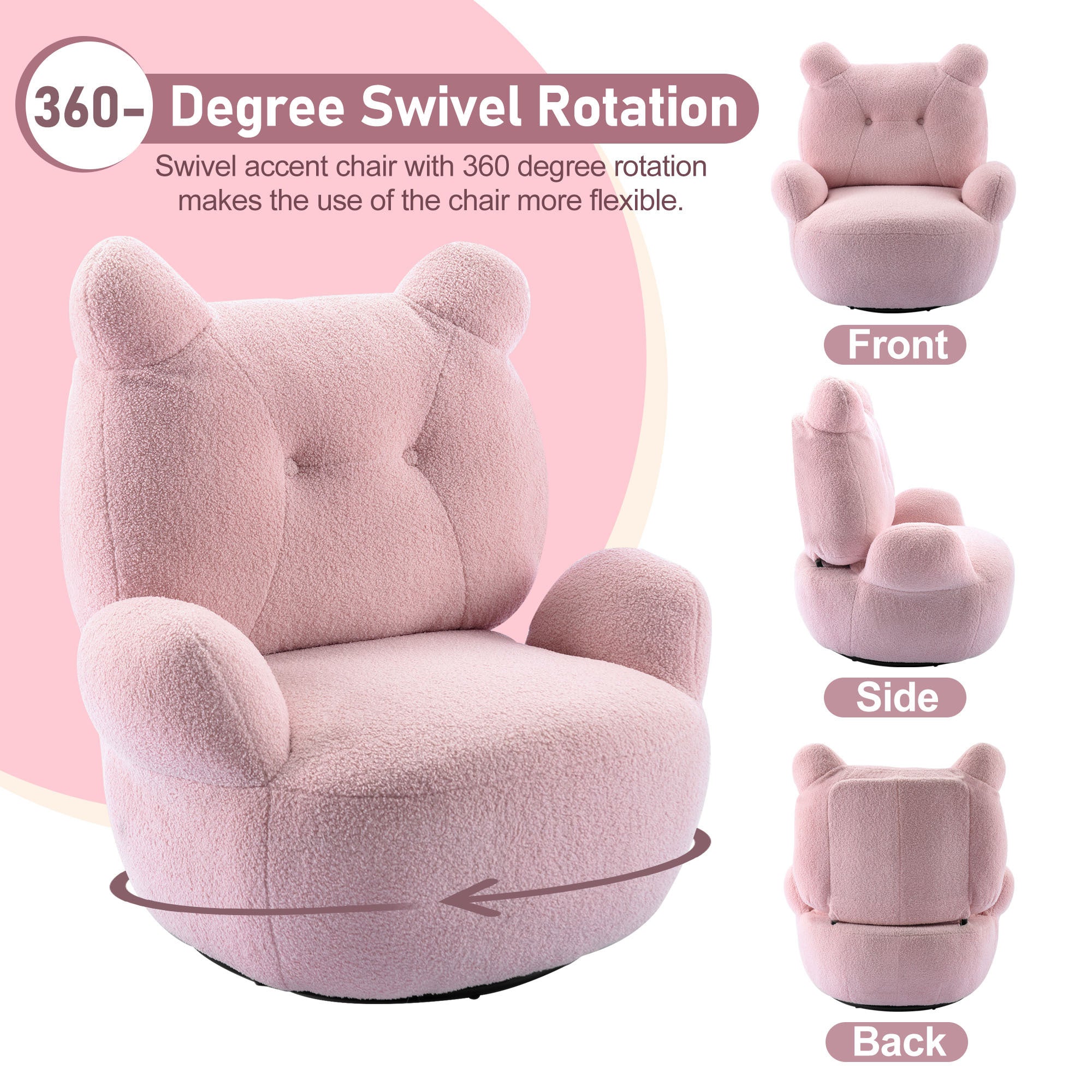 Teddy Short Plush Particle Velvet Armchair,