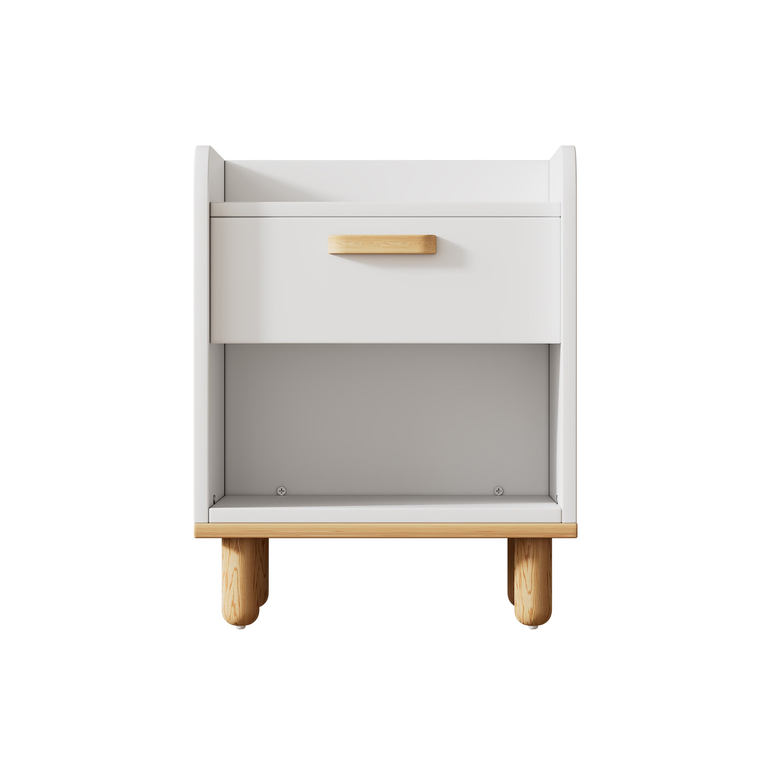 Modern Simple Style White Modern Nightstand, One Drawer Kids Night Stand