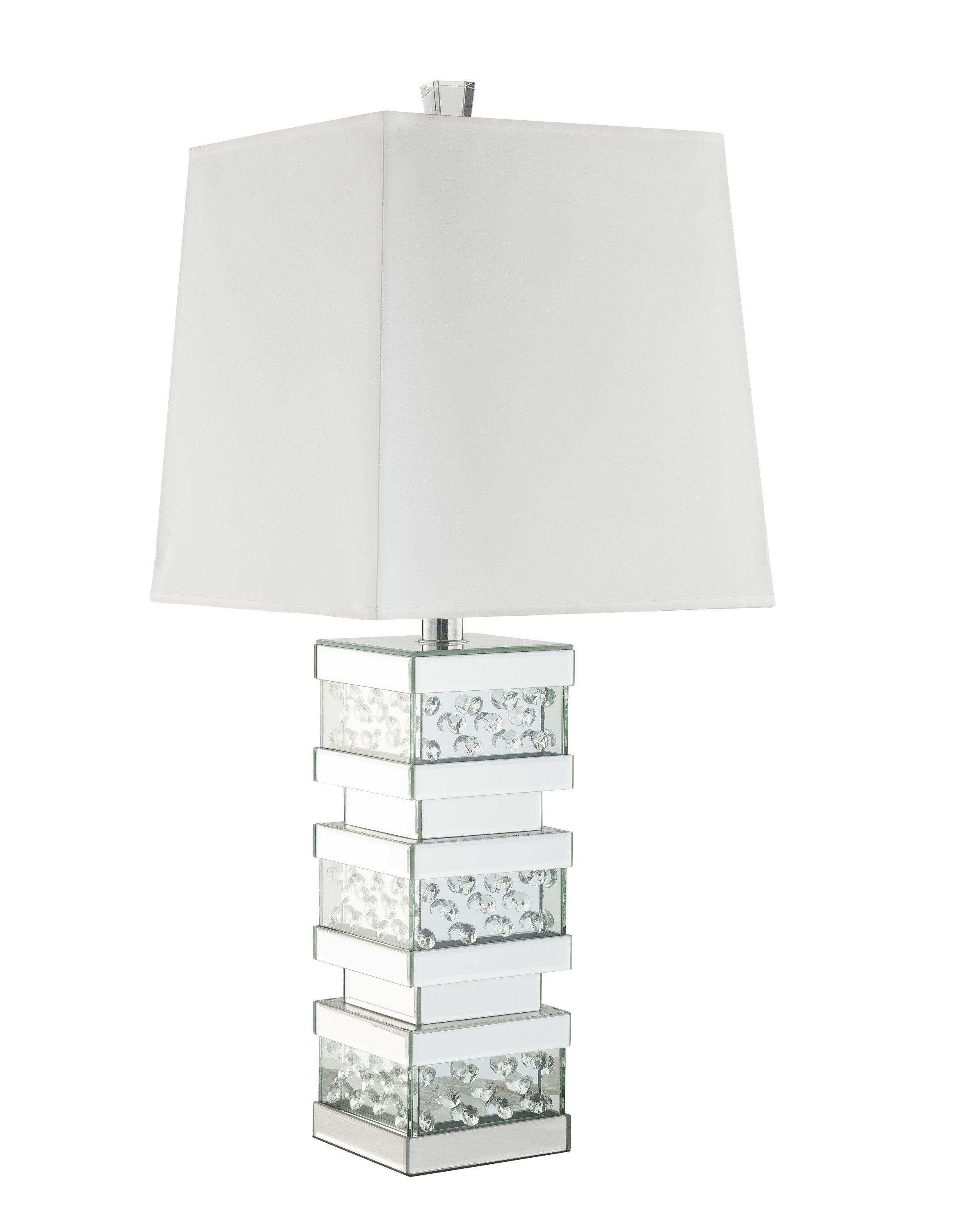 Table Lamp in Mirrored & Faux Crystals