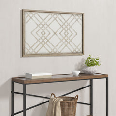 Exton Two-tone Overlapping Geometric Wood Panel Wall Decor - White