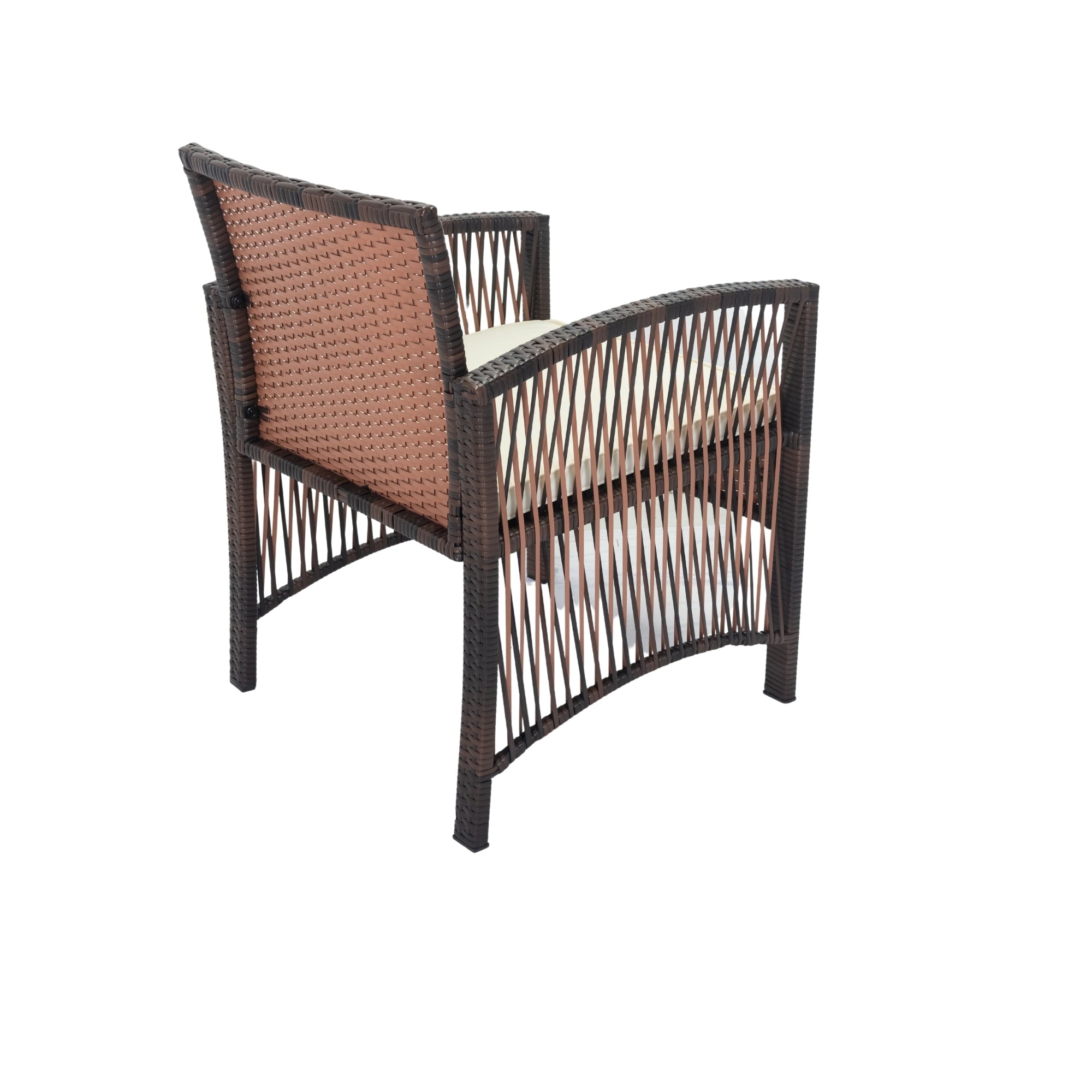 MAICOSY 4pc Outdoor Rattan Patio Garden Furniture Set Wicker Chair Table Cushion