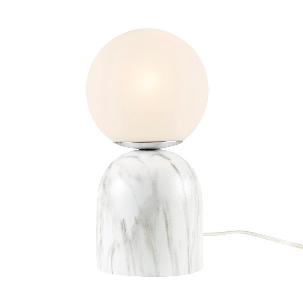 Nelia Frosted Glass Globe Resin Table Lamp - White