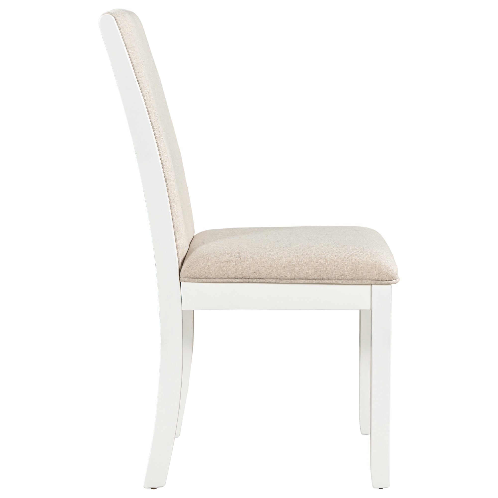 Farmhouse Wood Full Back Dining Chairs with Upholstered Cushions (Set of 4) - White+Cushion Beige