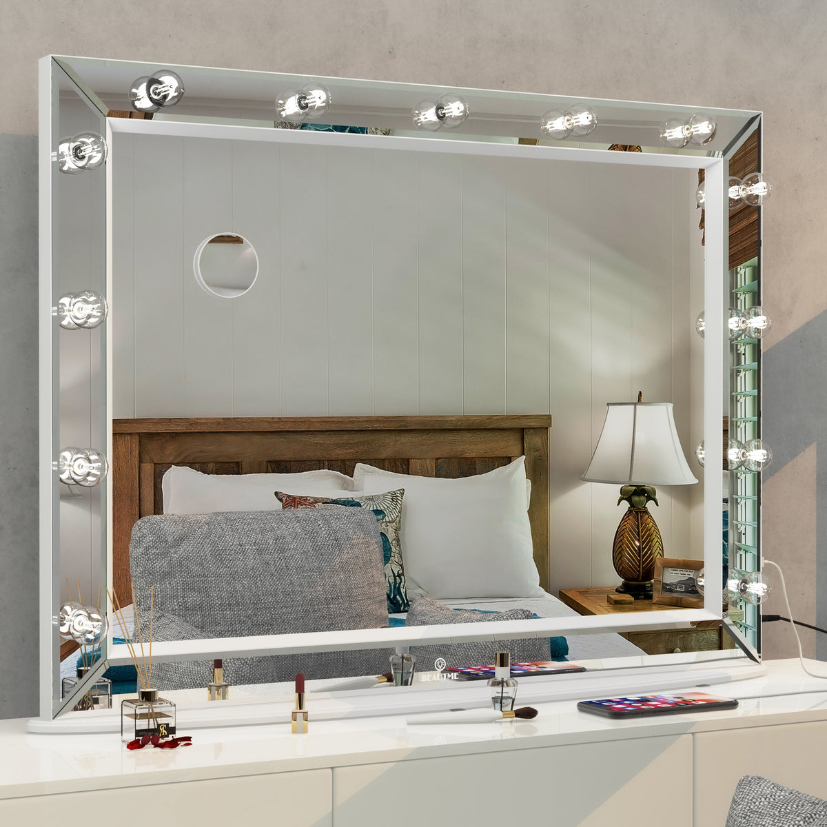 Hollywood Vanity Mirror with Uss Bulbs Luxury Vanity Mirror with Lights Large Size Makeup Mirror Smart Touch White Lighting, 40x30.5 inch