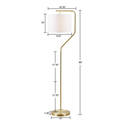 Angular Arched Metal Floor Lamp - Gold