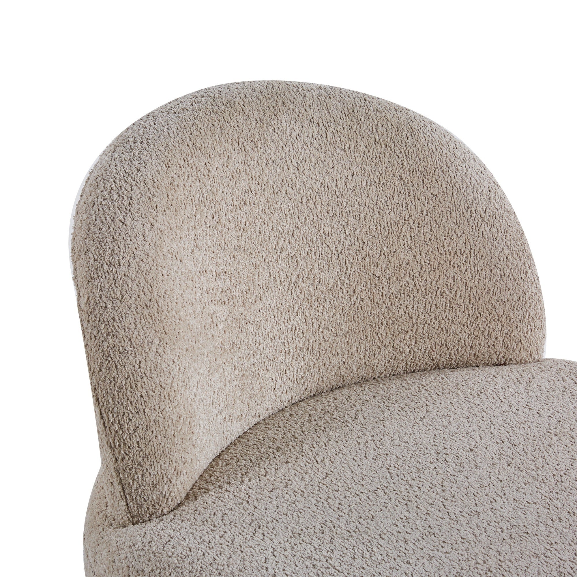 Wool Fabric Swivel Accent Armchair Barrel Chair With Gold Metal Ring,Cream BC-430
