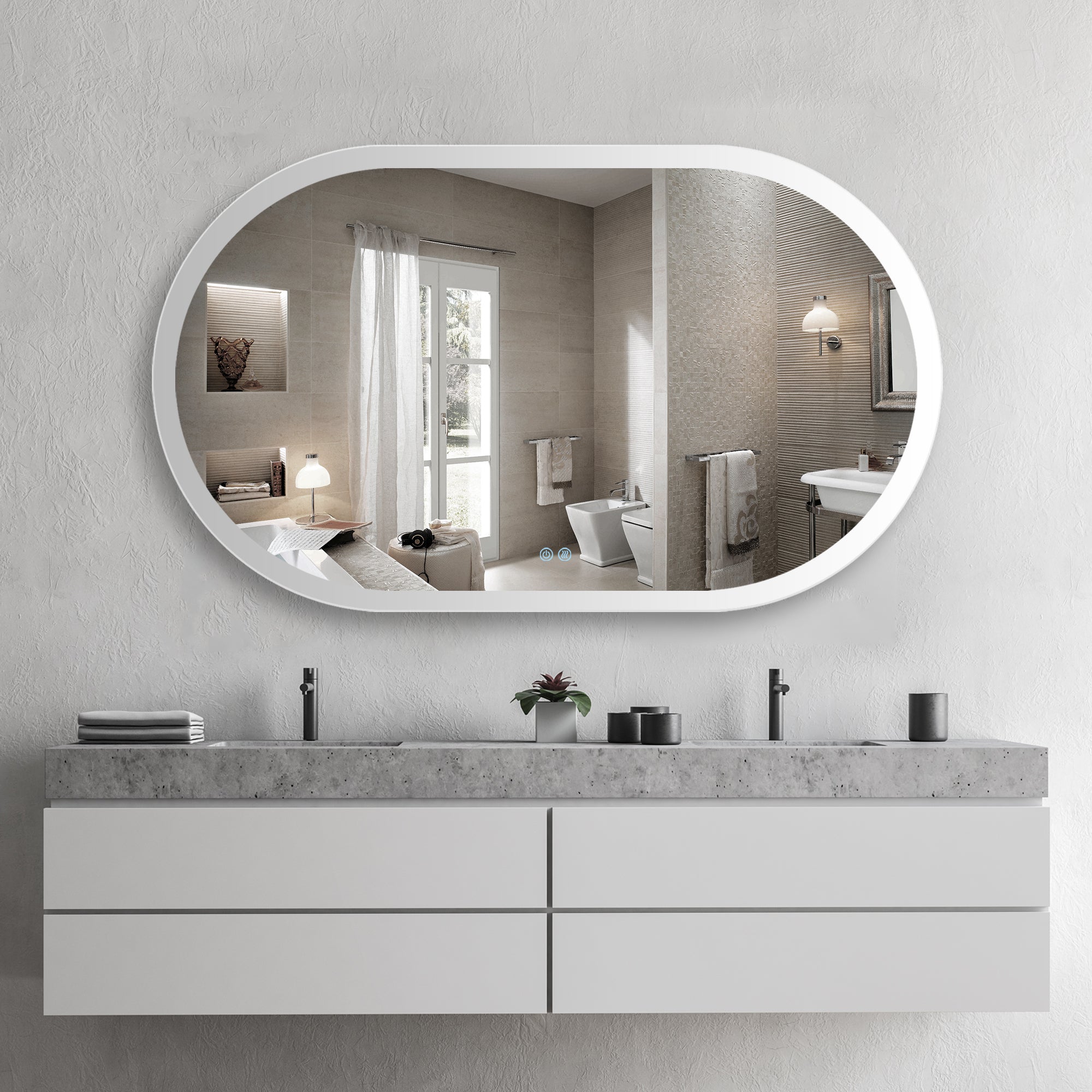 Bathroom Mirror with Lights for Wall Mounted Anti-Fog