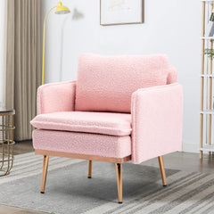 Lounge Chair, Accent Chair - Pink Teddy