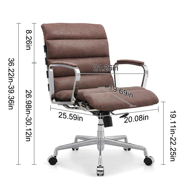 Modern Swivel Office Desk Chair Luxury Executive Boss Ergonomic Computer Chair  - Antique Brown