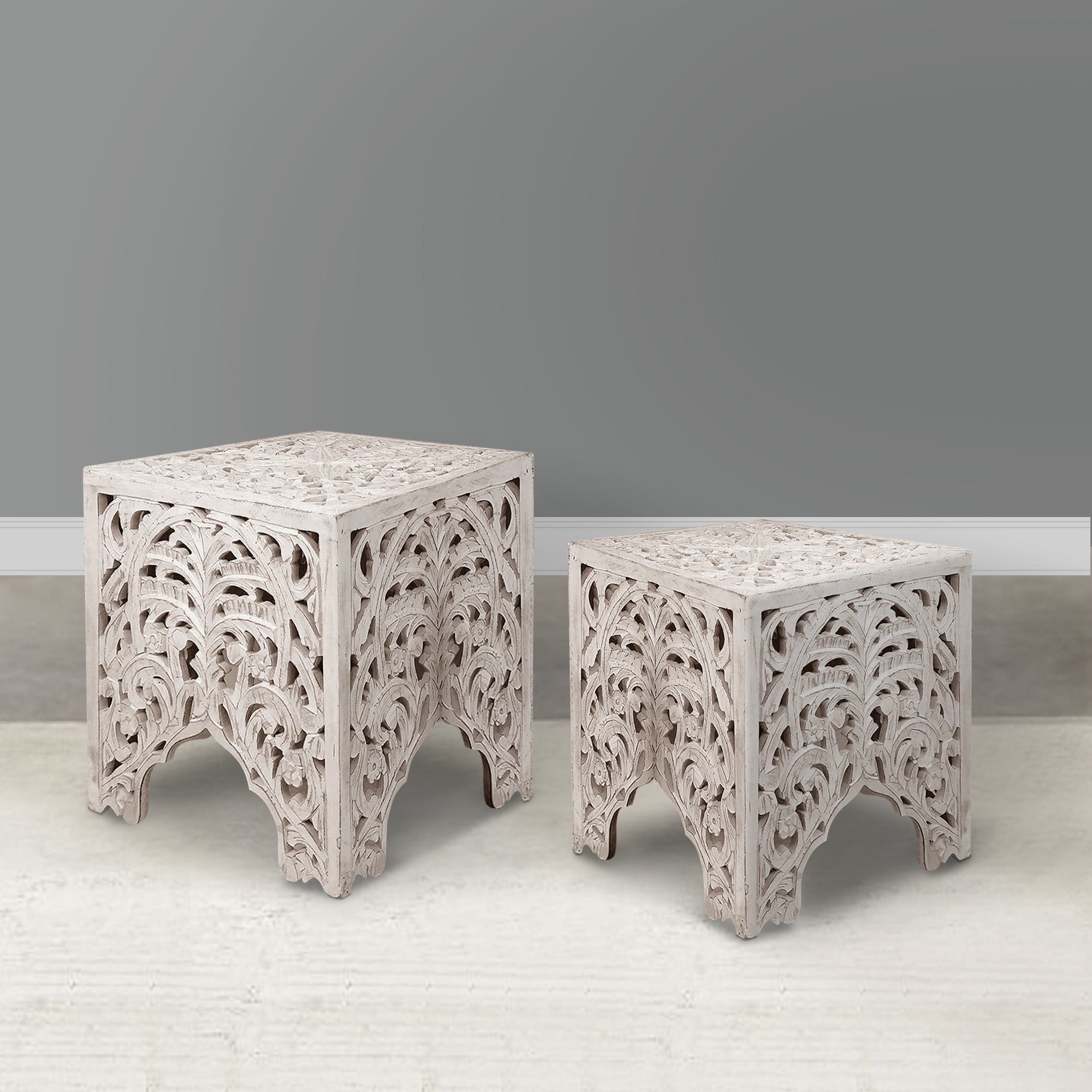 Flower patterned end table