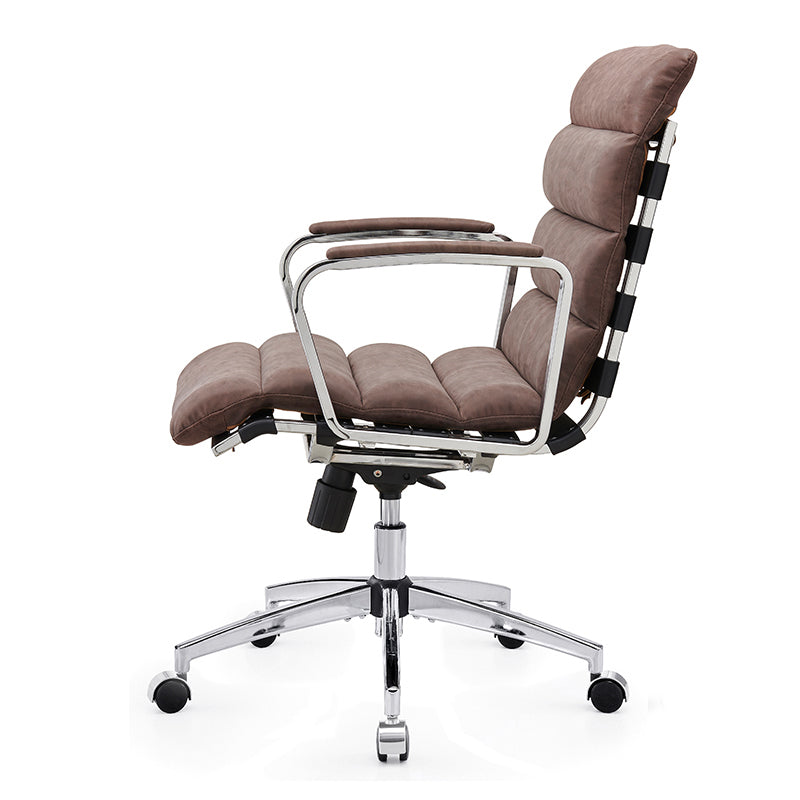 Modern Swivel Office Desk Chair Luxury Executive Boss Ergonomic Computer Chair  - Antique Brown