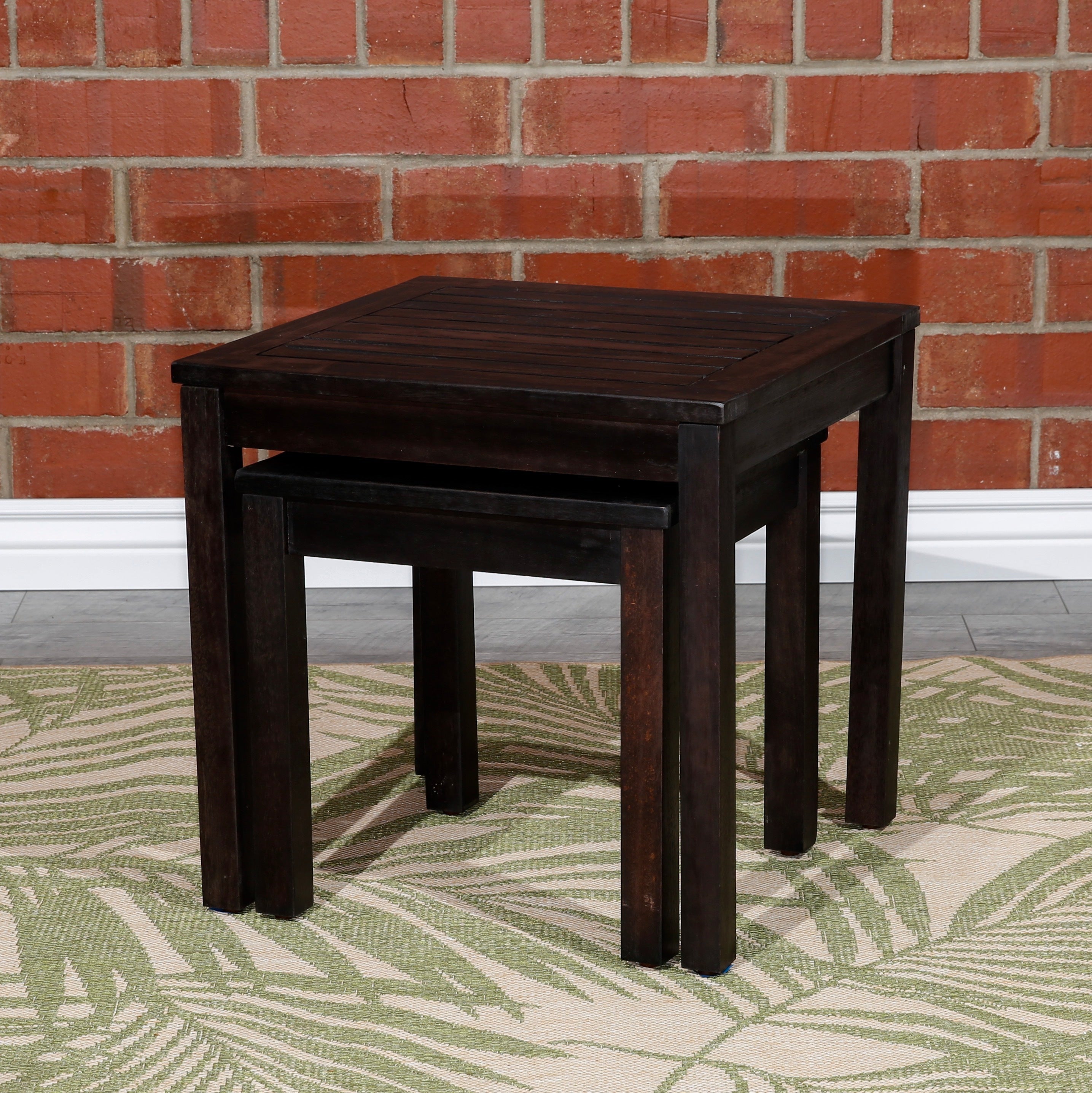 2-Piece Eucalyptus Nesting Table Set - Espresso