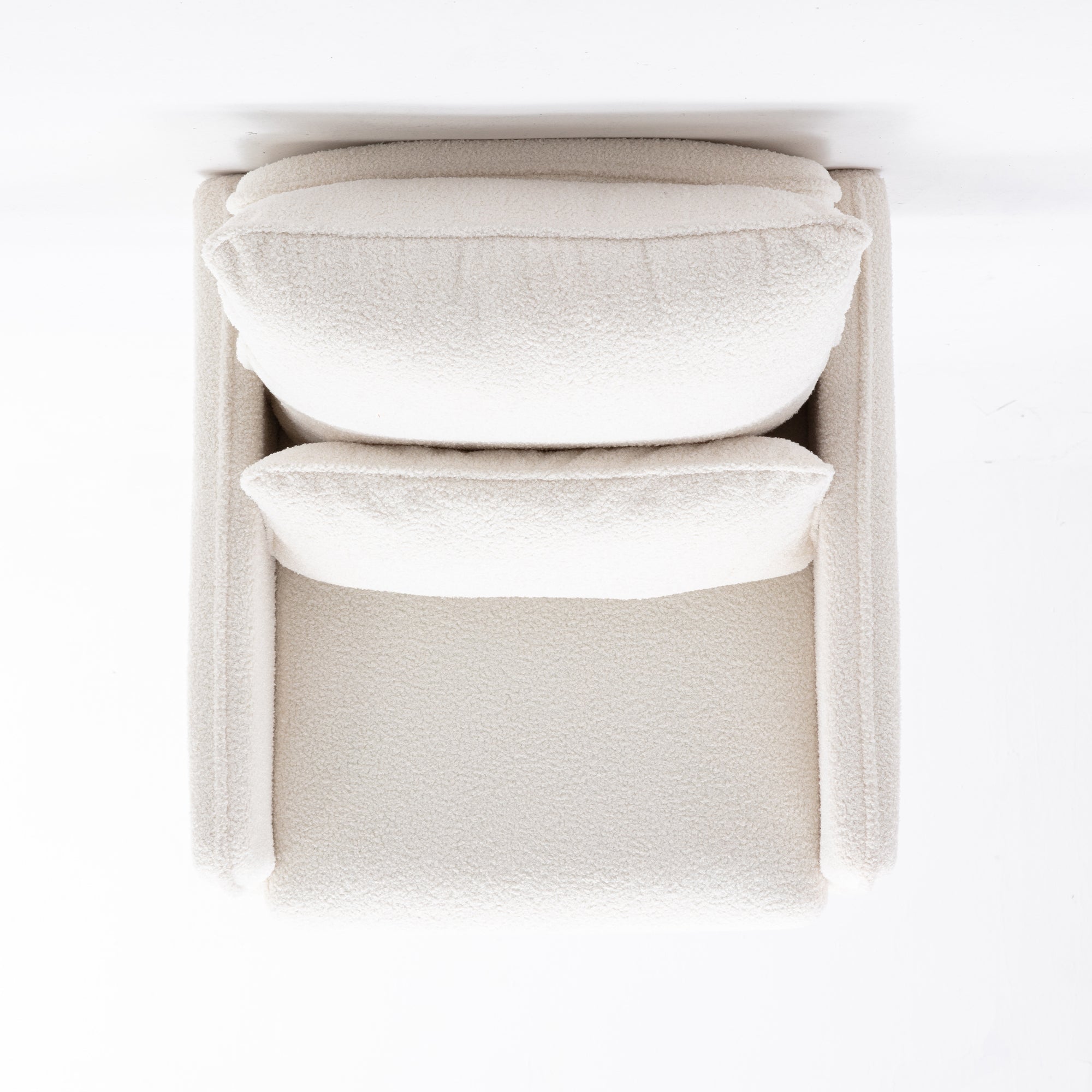 Modern Comfy Leisure Accent Chair, Teddy Short Velvet Armchair with Lumbar Pillow - Cream White