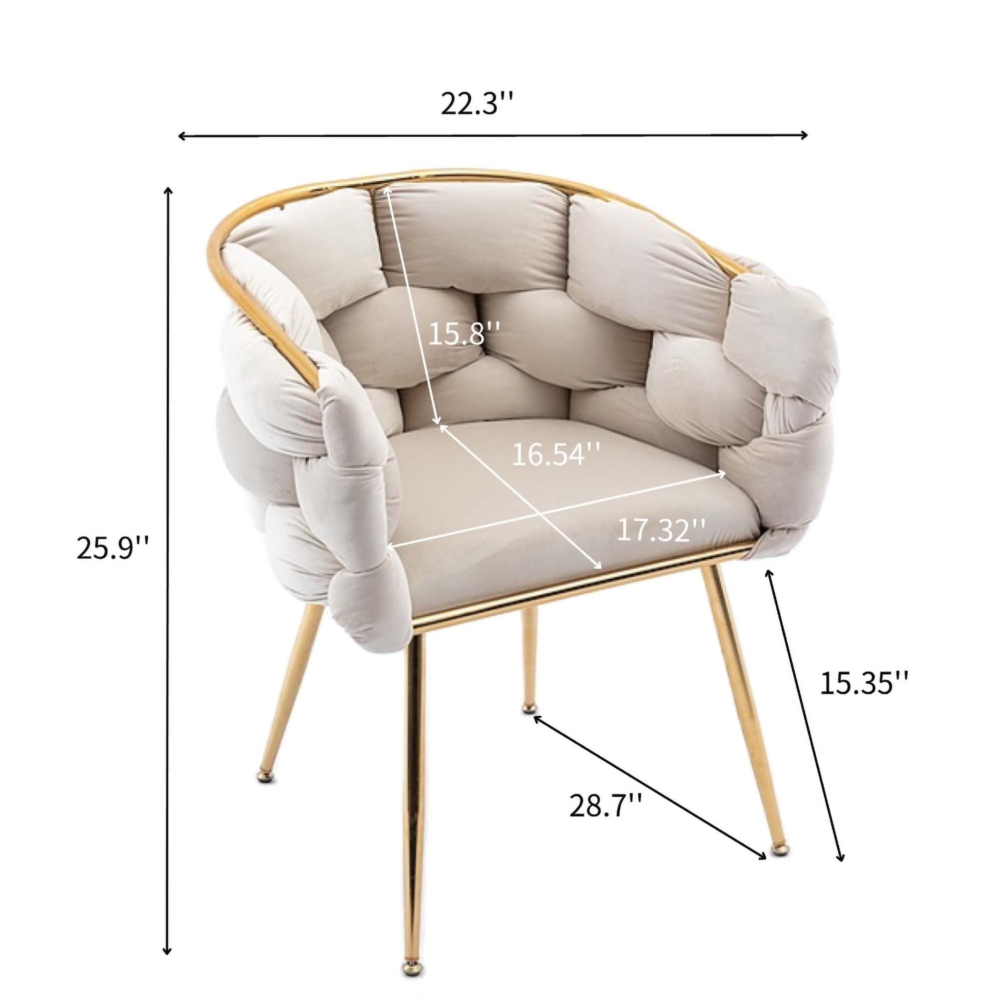 Luxury modern simple leisure velvet single sofa chair - Beige