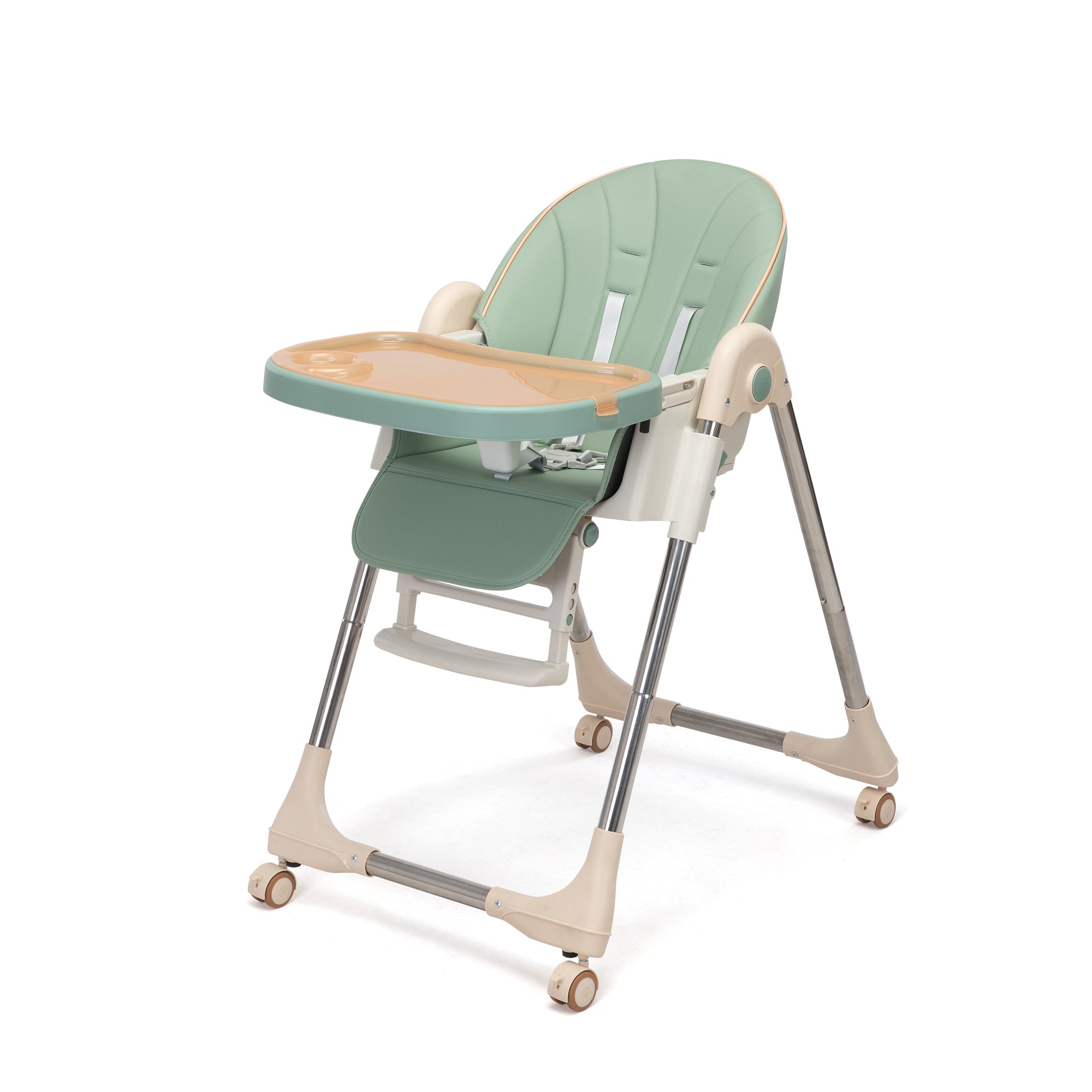 Multipurpose Adjustable Highchair for Baby Toddler Dinning Table with Feeding Tray and 3-Point Safety Buckle - Green