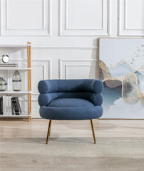 Accent Chair with Golden Feet - Navy