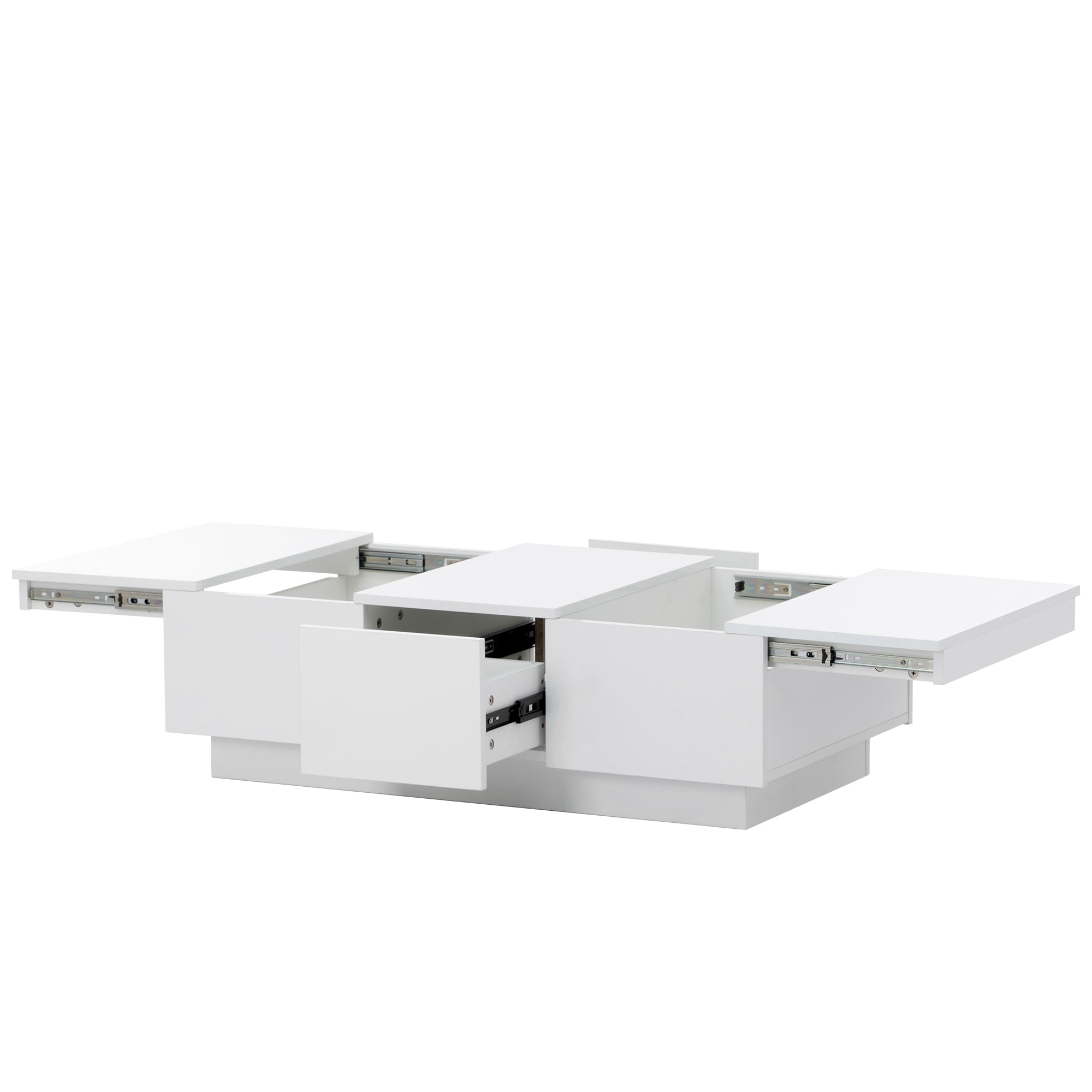 Multifunctional Coffee Table with 2 large Hidden Storage Compartment - White