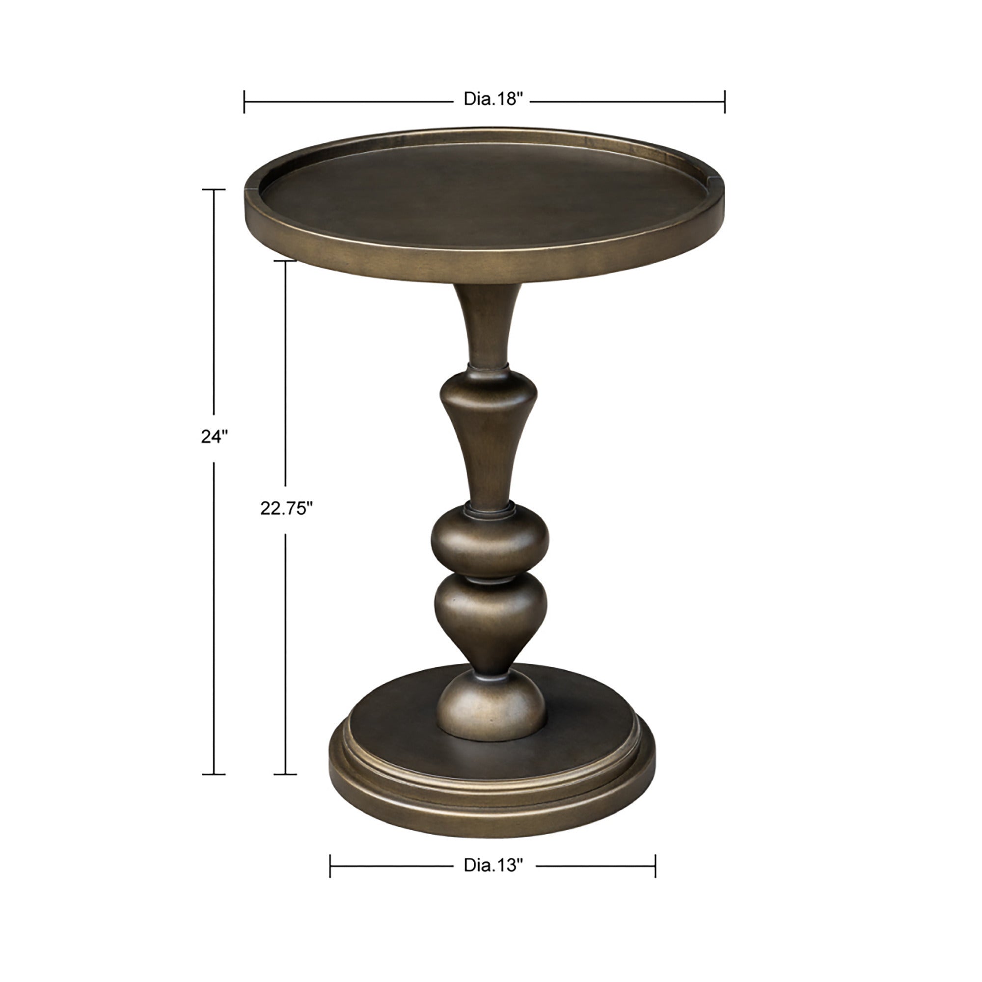 Del Mar Pedestal Accent Table - Bronze