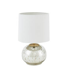 Silver Metallic Glass Table Lamp