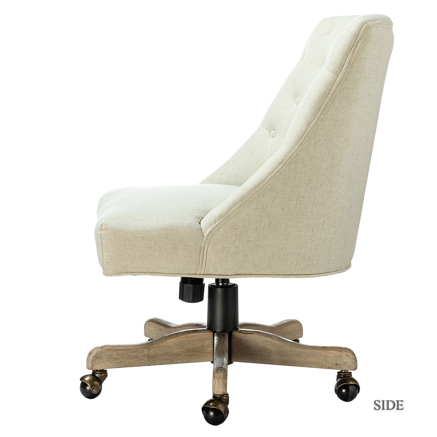 Modern Office Chair with Button Tufted - Ivory